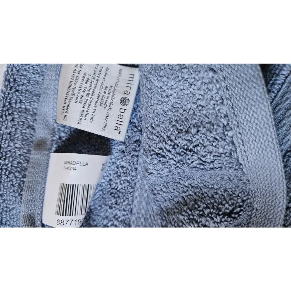 Mira Bella 100% Cotton Bath Towel OEKO-TEX  Blue NWT Costco